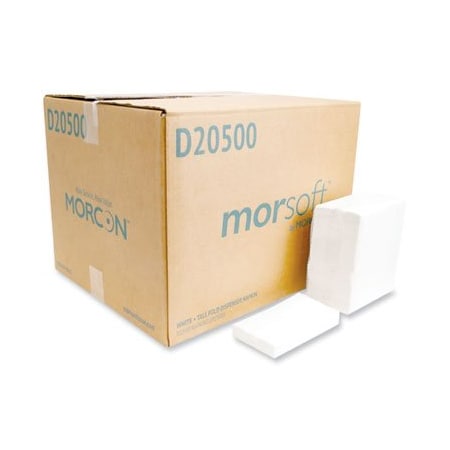 Morcon MORSOFT DISPENSER NAPKINS, 1-PLY, 6 X 13.5, WHITE, 20PK D20500